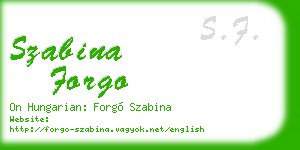 szabina forgo business card