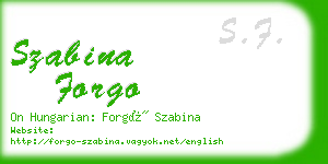 szabina forgo business card